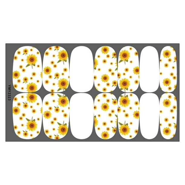 Hot6sl Liquidación de Ahorros de Verano Pegatinas de Agua para Uñas con Forma de Girasol Diy Pegatinas Pequeñas para Uñas con Forma de Girasol