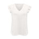 thumbnail image 2 of Gibobby Playeras Mujer Camisetas Cuello V Camiseta con cuello en V para mujer , camiseta informal manga corta con agujeros huecos(Blanco,M), 2 of 4