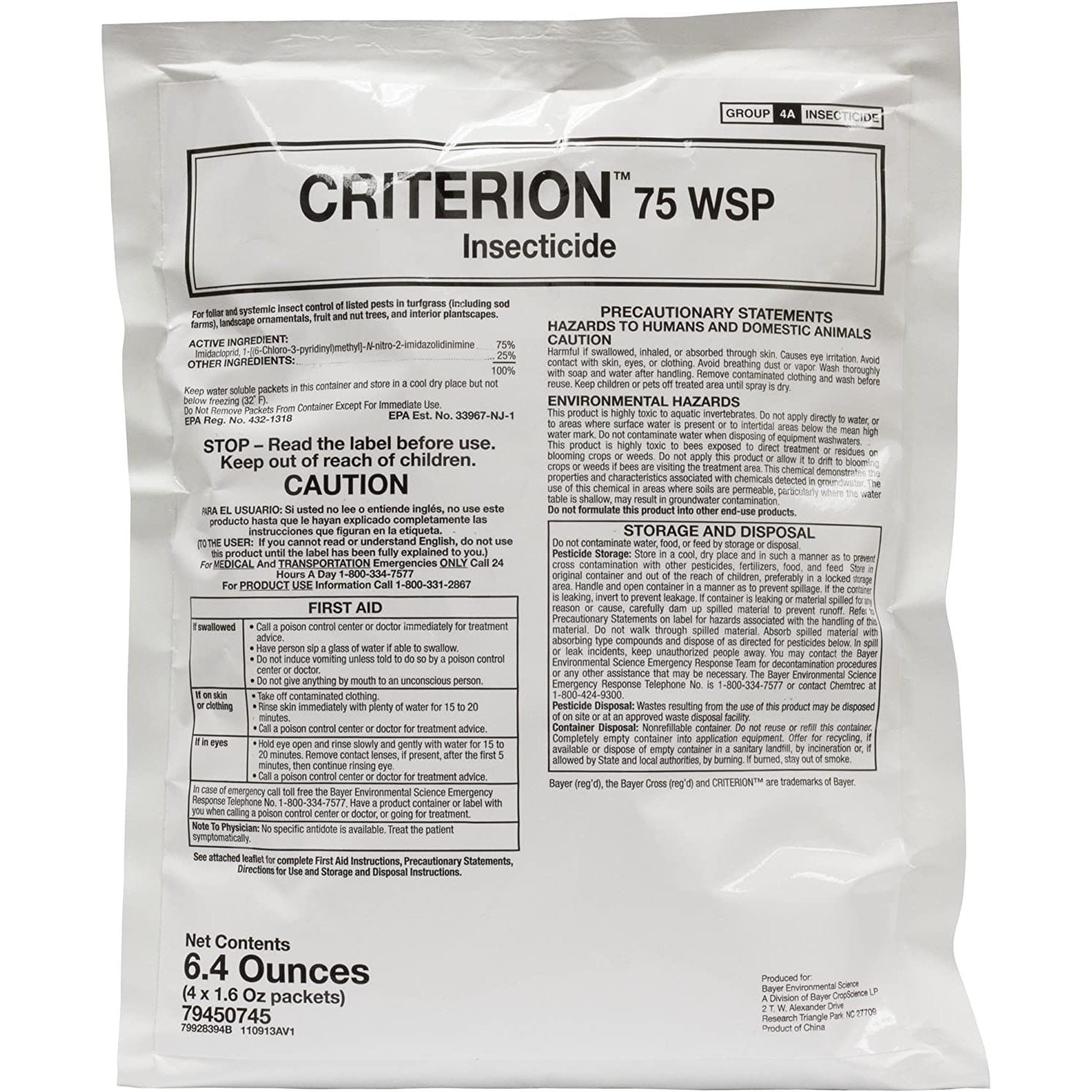 Mallet 75 WSP Imidacloprid 75 Makes 1200 Gallons 1 pack contains 4 x 1