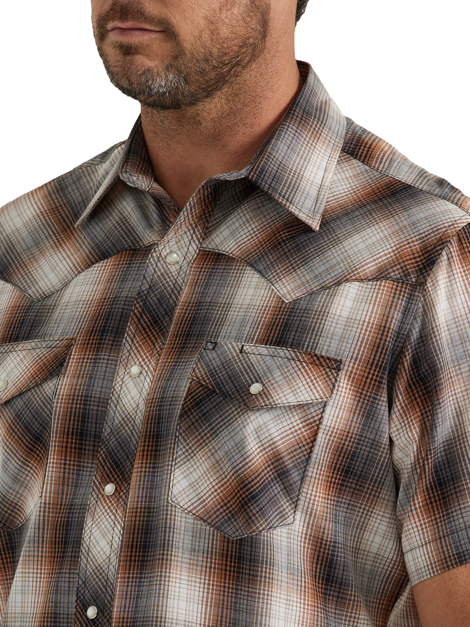 Wrangler® Men's Regular Fit Short Sleeve Western Shirt, Sizes S-5XL