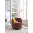 thumbnail image 2 of Swivel Barrel Chair, Modern Teddy Fabric Upholstered 360°Swivel Accent Chairs, Small Round Comfy Armchair Single Sofa Chair for Nursery Living Room Bedroom (Teddy Fabric, Red), 2 of 9