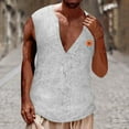thumbnail image 4 of Yufatyle Tank Top Men Round Neck Sleeveless Sports Tshirts Shirts for Men White M, 4 of 6