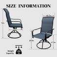 thumbnail image 5 of Patio Dining Chairs Set of 2, Outdoor Dining Chairs with All-Weather Textilene Mesh, High Back Rocker Chairs for Deck, Garden, and Backyard (Blue), 5 of 9