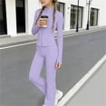 thumbnail image 4 of KyCheLot Girls Athletic 2 Piece Sets Wicking Slim Stand Collar Zip up Jackets and Straight Leg Pants Dance Yoga Sport, 4 of 7