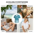 thumbnail image 5 of Vsdgher Teal Turquoise Fluid Stripes Women Shirts V Neck Short Sleeve Tops T-Shirt Basic Tees, S to 3XL3X-Large, 5 of 5
