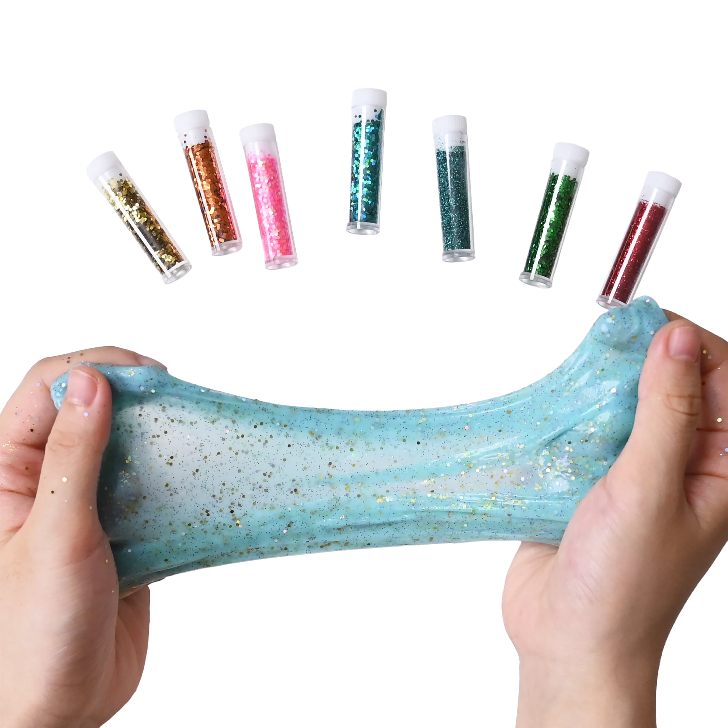 Hello Hobby Mini Glitter & Funnel Set, Assorted Colors, 21-Piece Craft Kit