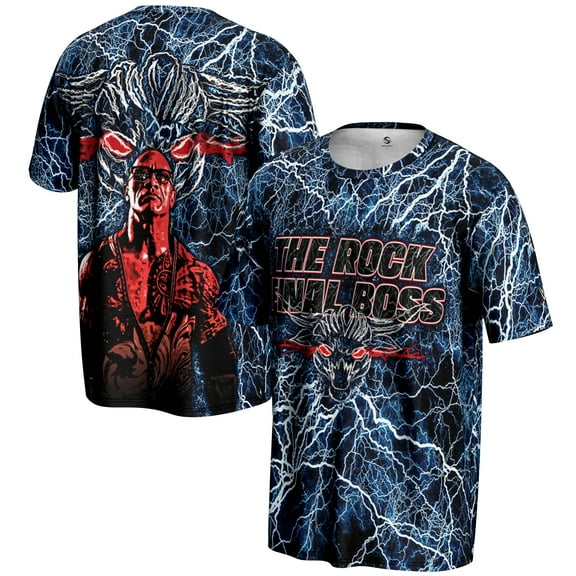 Men's Blue The Rock The Final Boss Graphic T-Shirt