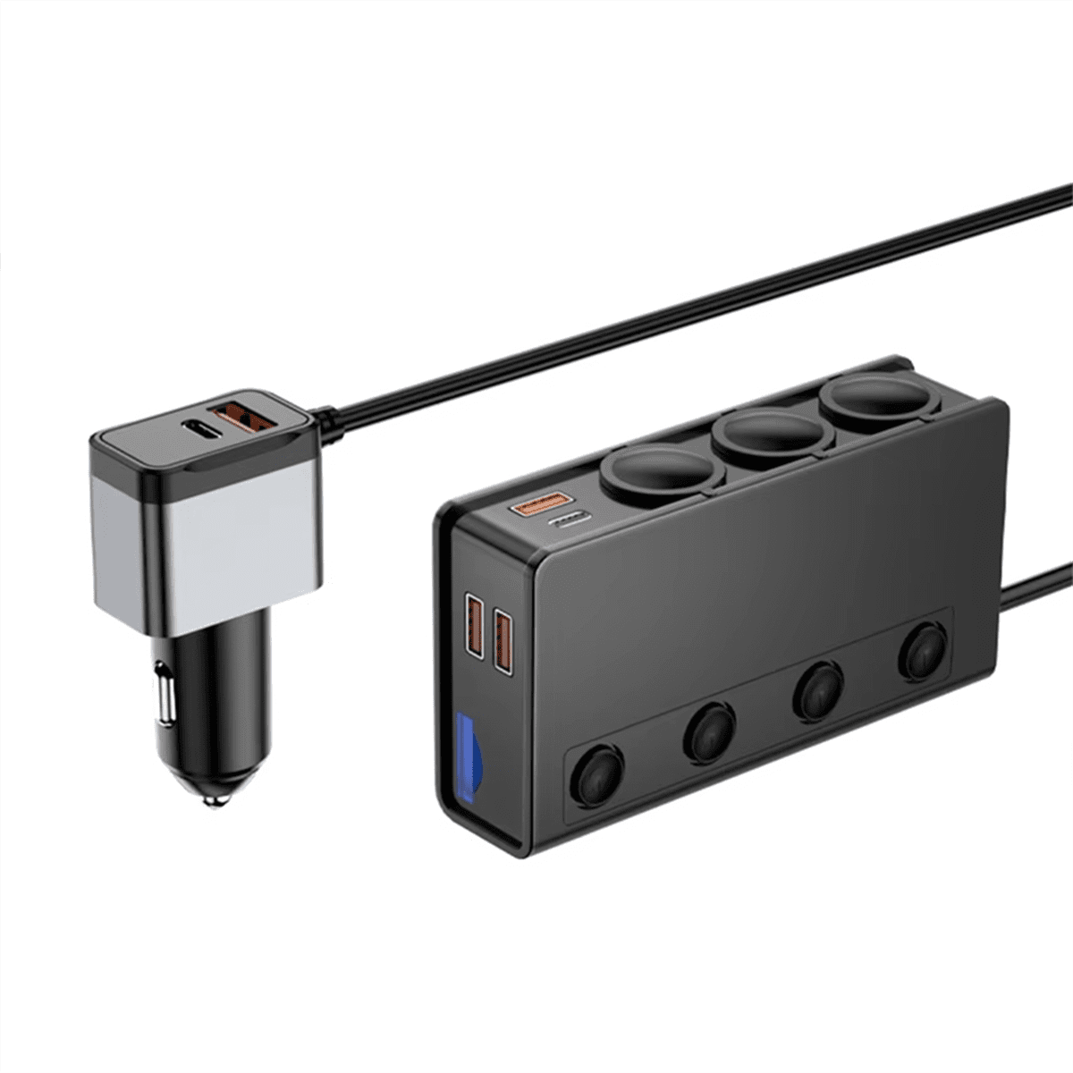 Car Adapter New 3-Socket 3.1A Charger Charger USB Car USB+QC3.0+PD65w Accessories Port USB 18W,1 * Car Adapter,Black