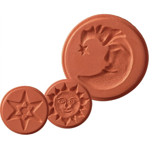 JBK Pottery Terra Cotta Cookie Stamps (3 Piece Sky Set)