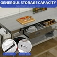 thumbnail image 2 of ModFusion 60"x24" Stainless Steel Prep Table with Dual Drawers, Adjustable Shelf, Heavy-Duty Metal Paper Towel Holder, 5x2 ft Utility Workbench, 2 of 10