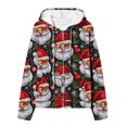 thumbnail image 3 of LOVZFMLL Vestes pour Femmes Imprimé de Noël Poche Zippée Manches Longues Sweat à Capuche, 3 of 4