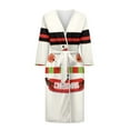 thumbnail image 3 of Yuyamidu Womens Christmas Bathrobe Soft 3/4 Sleeves Bath Robe Snowman Kimono Robes Lightweight Housecoat Nightgown Size L Soft Sleepdress for Spring Summer Fall, 3 of 7