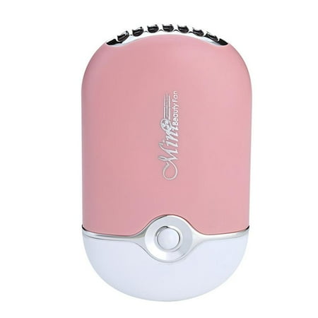 

USB Mini Portable Fans Rechargeable Electric Bladeless Handheld Air Conditioning Cooling Refrigeration Fan For Eyelash (Pink)