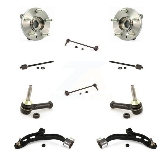 Transit Auto Ensemble de Roulement avant Bras de Commande Inférieur avec Tige de Liaison Intérieure Extérieure à Rotule et Barre Stabilisatrice (10 Pcs) pour Voiture 2009 Lincoln MKS - Côté Gauche Droit (Conducteur Passager) K7T-110050
