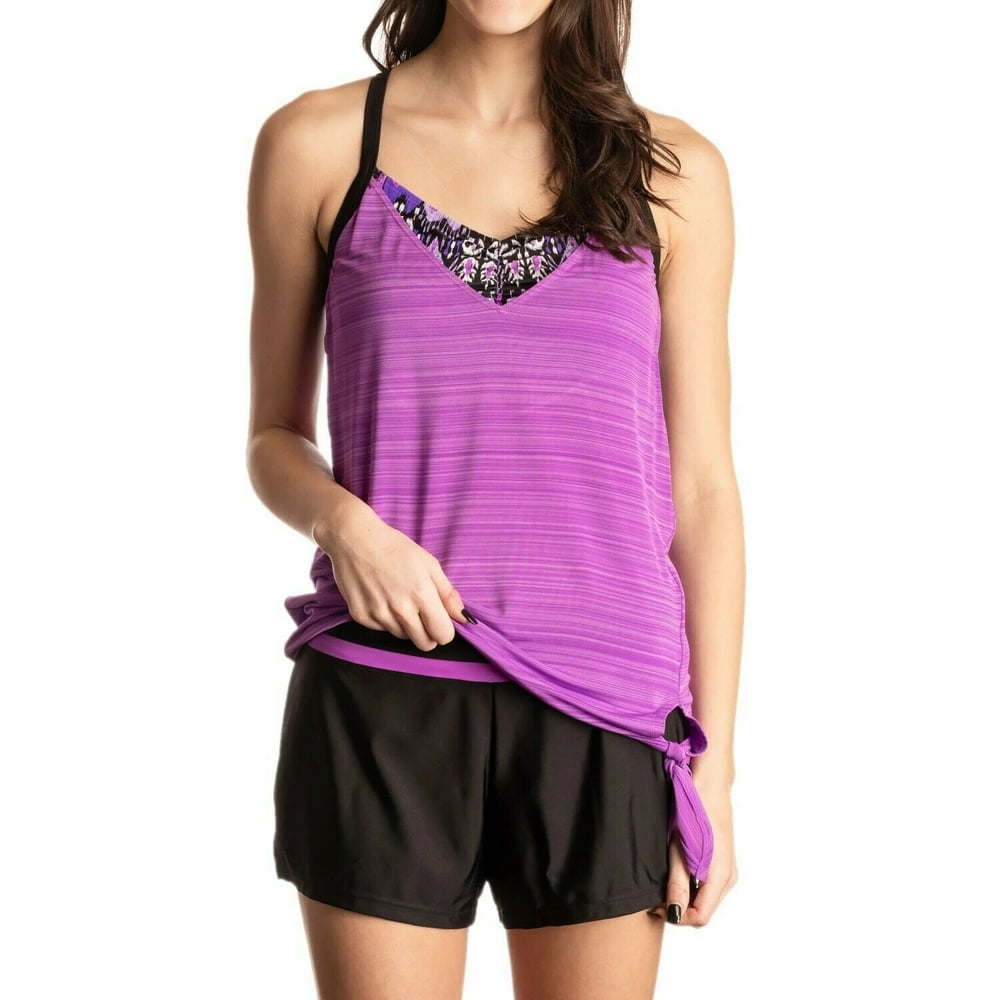 ZeroXposur ZeroXposur Ladies 2in1 Tankini & Swim Short XL Purple
