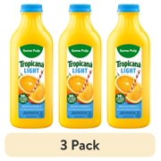 (3 pack) Tropicana Light Orange Juice Beverage, Some Pulp, 46 fl oz Bottle