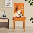 thumbnail image 5 of Chair Cover 2 Pack Removable Dining Chair Protectors Washable Chair Slipcovers Seat for Home Wedding Decor Black Spider Webs and White Ghosts, 5 of 6