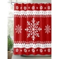 thumbnail image 2 of Chrsitmas Snowflake Shower Curtain Set ，Waterproof Fabric Shower Curtains Winter Snow Red Background Shower Curtains for Bathroom,Bathroom Decor 72"x84", 2 of 6