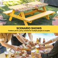 thumbnail image 6 of Happy Eatser Table Cloths for 4 Foot Rectangle Tables, Colorful Bunny Eggs Spring Flowers Plants Yellow Patio Waterproof Elastic Fitted Tablecloths, Washable Rectangular Table Cover for Camping, 6 of 8