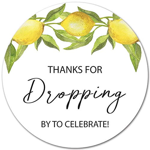 2” Round - Lemon Favor Stickers - Set of 40 (Thanks Dropping ...