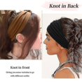 thumbnail image 5 of 4 piezas de ancho Diademas para mujer, elegantes, negras, con estilo, estilo bohemio, gruesas, de color puro, con banda elástica para el pelo para deportes, 5 of 5