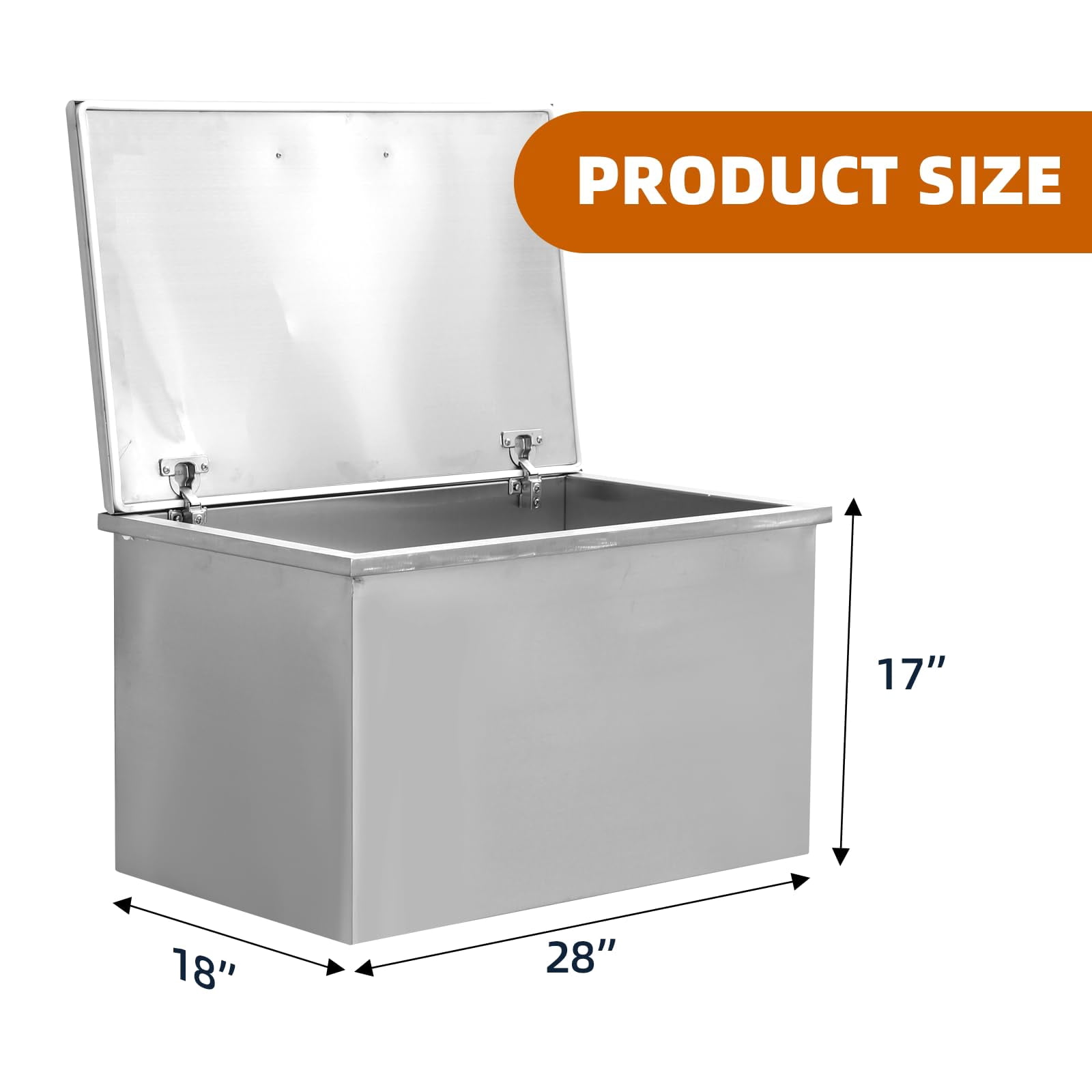 Drop in Ice Chest,304 Stainless Steel Drop in Cooler with Hinged Cover,Largh Capacity Outdoor Kitchen Ice Bar with Drain-pipe and Drain Plug Drop in for Cold Wine Beer