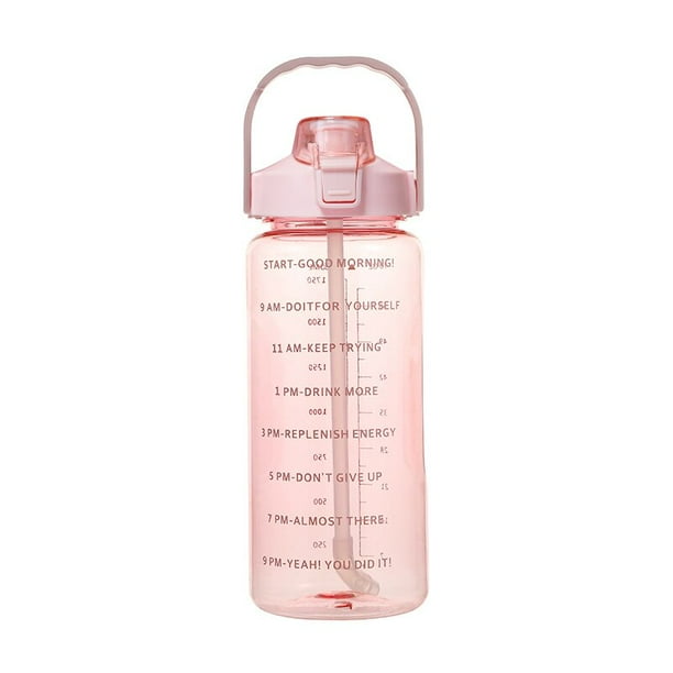 Botella de agua deportiva de 2 litros con pajita para hombre y mujer, botellas de agua para Fitness, botella de agua fría para exteriores con marcador de tiempo, Drinkware1