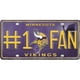Minnesota Vikings 1 Fan Métal Plaque d'Immatriculation – image 1 sur 1
