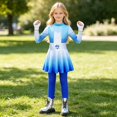 thumbnail image 3 of Guvpev Halloween Princess Costume for G'irls, Halloween Cosplay Jumpsuit with Pantskirt & Gloves, Fancy Dress Up Outfit for Role Play, Birthday Party & School Stage Event, 3 of 9
