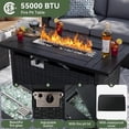 thumbnail image 3 of Aoxun 8 Piece Patio Furniture Set with 44” Fire Pit Table Wicker Rattan Patio Sectional Sofa Set Outdoor Seating Furniture with Thickened Cushion, Gray, 3 of 6