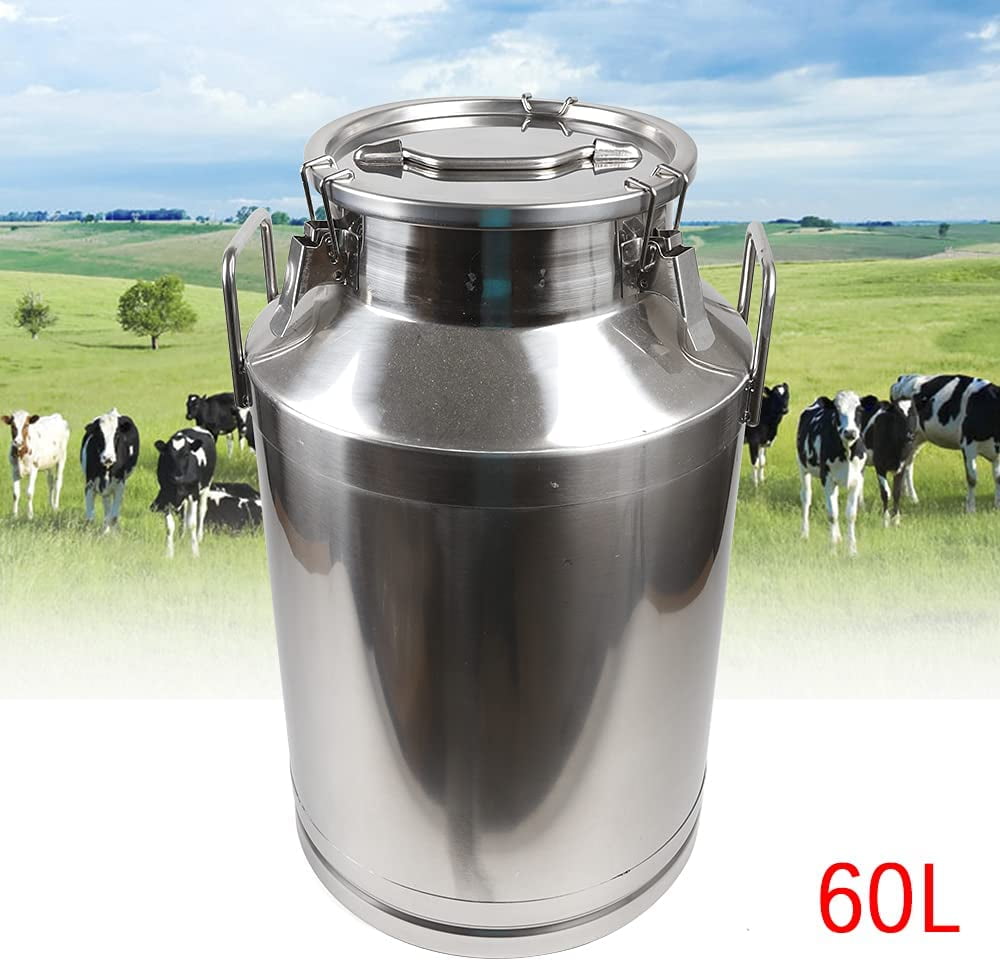 Miumaeov Stainless Steel Milk Can, 60L Storage Container with