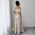 thumbnail image 2 of 2026 Summer New Women's Off Shoulder Puff Sleeve Cutout Waist Back Tie Tiered Floral Print Maxi Dress, 2 of 5