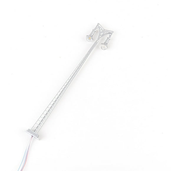 Naiovety Modelo de poste de luz de tren con escalera, decoraciones de patio, luz LED de vía férrea, lámpara de pista de cabezas, accesorios de Artesanía Gris (Luz Cálida) Naiovety HA064665-04