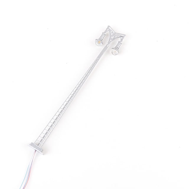 Bewildely Modelo de poste de luz de tren con escalera, decoraciones de patio, luz LED de vía férrea, lámpara de pista de cabezas, accesorios de Artesanía Gris (Luz Cálida) Bewildely HA064665-04