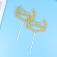 thumbnail image 4 of 10pcs Happy Birthday Cake Toppers Deer Horn Cupcake Decoration Cake Picks (Golden), 4 of 7