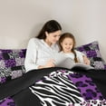 thumbnail image 5 of Manfei Cheetah Zebra Print 2pcs Bedding Comforter Set for Boys Girls,Abstract Animal Print Twin Comforter Sets,Geometric Grid Plaid Breathable Bedding Set,Lightweight Room Decor,Reversible, 5 of 8