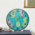 thumbnail image 5 of GZHJMY Happy Pineapple Faces Pattern Wall Clock Silent Non Ticking 9.5 Inch Round Easy to Read for Home Office School Clock, 5 of 7