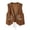 Khaki, variant on SwiftWear Women's Vest Open Front Boho Embroidered Suede Vest with Tassel Tie Waist Western Style Casual Loose Fit Sleeveless Jacket