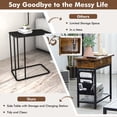 thumbnail image 7 of Yardi Yard Industrial End Table with Charging Station and Flip Top-Rustic Brown, Side Table, Chairside Table Narrow End Table for Bedroom Living Room Kitchen, 7 of 7