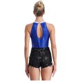 thumbnail image 3 of Xnihocha Women's Sequin Latin Dance Leotard Dress Fringe Cha Cha Samba Ballroom Dancewear Blue 14, 3 of 4