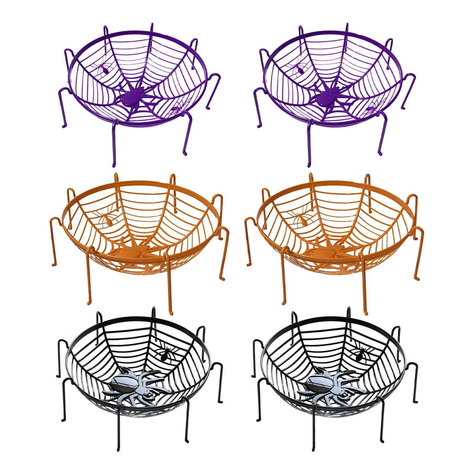 WLPZXP Decorative Spider Web Basket Stand Easter Prop Candy Basket for Coffee Table 6pcs