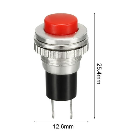 Uxcell 10mm Mounting Red Momentary Push Button Switch SPST NO 5 Pack