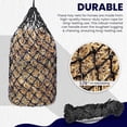thumbnail image 4 of Kwik Pets Heavy Duty Hay Bags for Horses, Goats, Cows, Donkeys, Made from Durable Nylon Rope, 42" Hay Bag Size & 1.75" Slow Feeding Holes, Hay Nets for Horses with 6 Months Warranty. Purple Color, 4 of 6