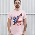 thumbnail image 3 of Tee Hunt Diving Bald Eagle T-Shirt Born to Be Free American Flag 4th of July Men's Tee, Light Pink, X-Large, 3 of 5