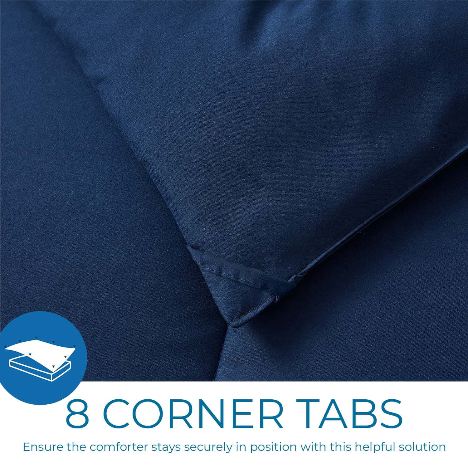 LammaLoe Oversized King Comforter, Quilted Down Alternative Comforter, All Season Duvet Insert with Corner Tabs, Navy