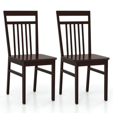 GVN Set of 2 Farmhouse Dining Chair with Slanted High Backrest, Dining Room Chairs, Lounge Chair for Kitchen, Dining, Bedroom, Living