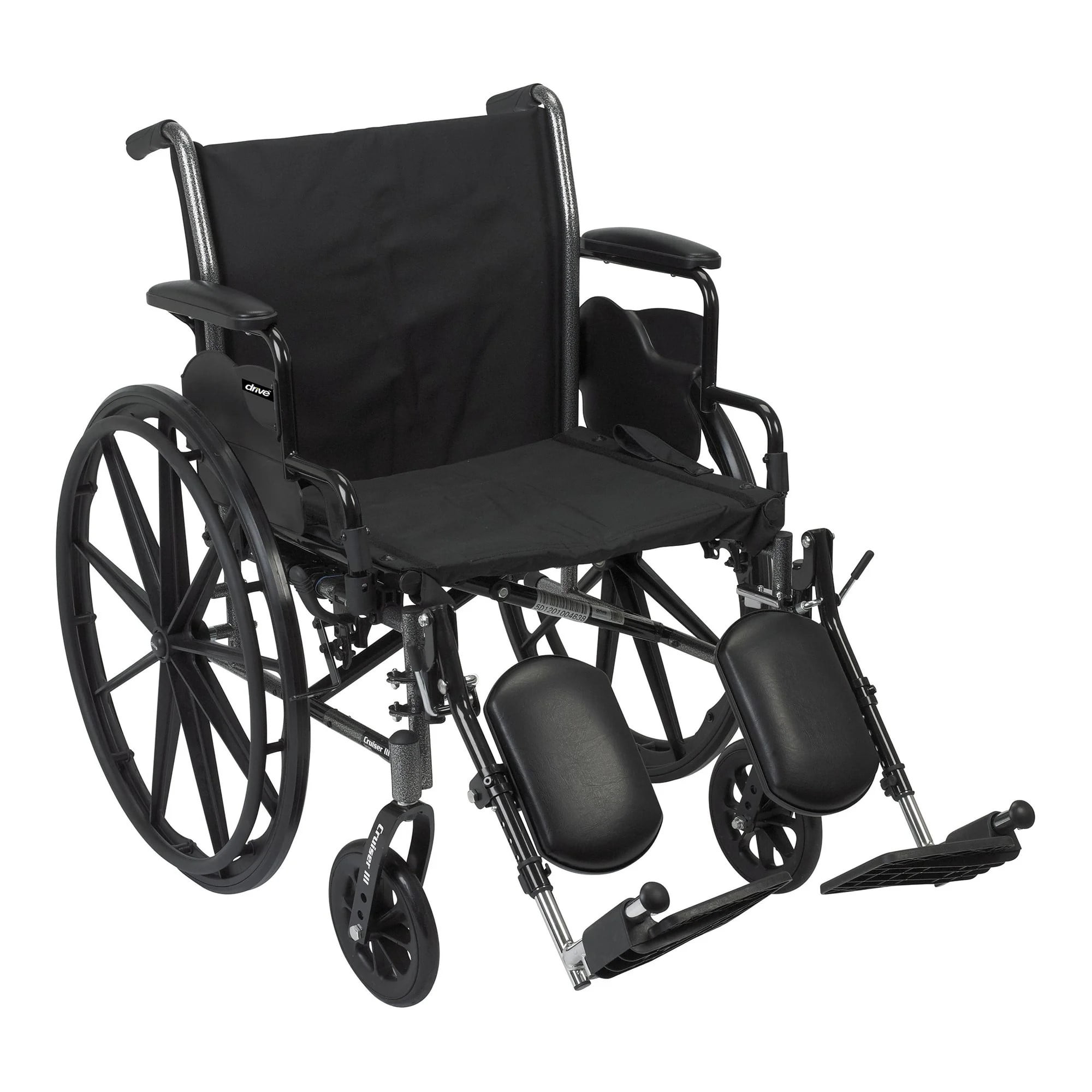 Drive Medical Cruiser III Light Weight Wheelchair with Flip Back Removable Arms, Desk Arms, Elevating Leg Rests, 20" Seat