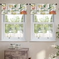 thumbnail image 2 of LALILO Kitchen Curtain Valance Tropical Floral Orange Flowers Rod Pocket Window Curtain 52"x 18" Set of 2, 2 of 5