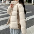 thumbnail image 4 of Tdoqot Womens Puffer Jacket Casual Long Sleeve with Hood Zip up Winter Coats White, 4 of 8