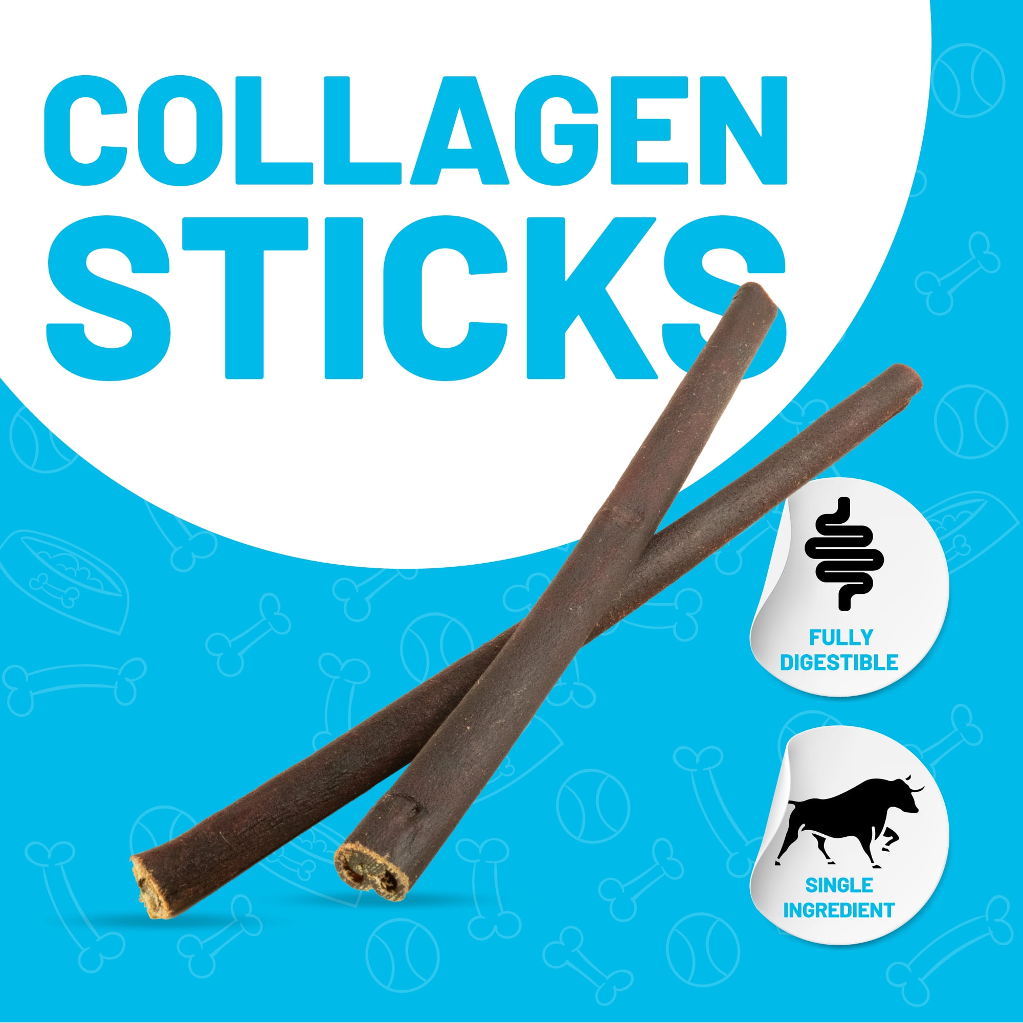 Sitka Farms Collagen Stick for Dogs 12 Inch - 10 Count - Collagen Chews for Dogs - Single Ingredient